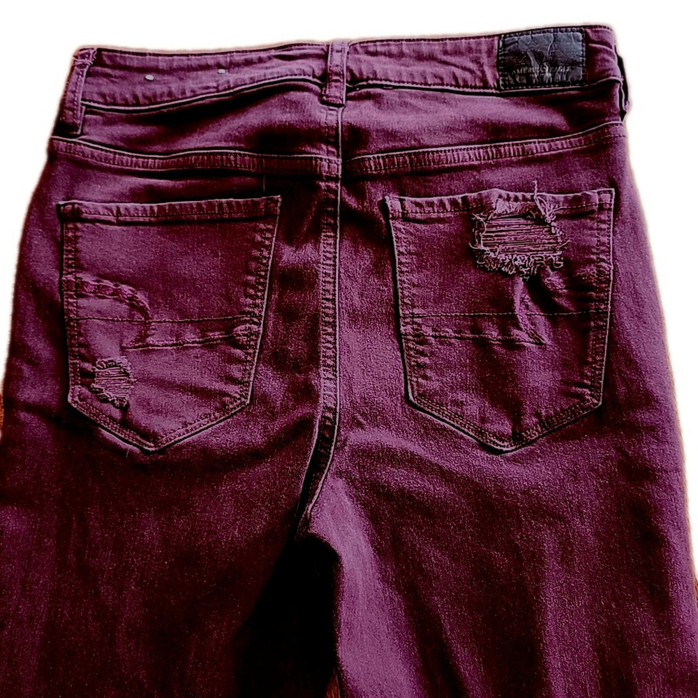 American Eagle Women's Jegging Jeans, Super High Rise, Size 4, Long Plum - Picture 10 of 11